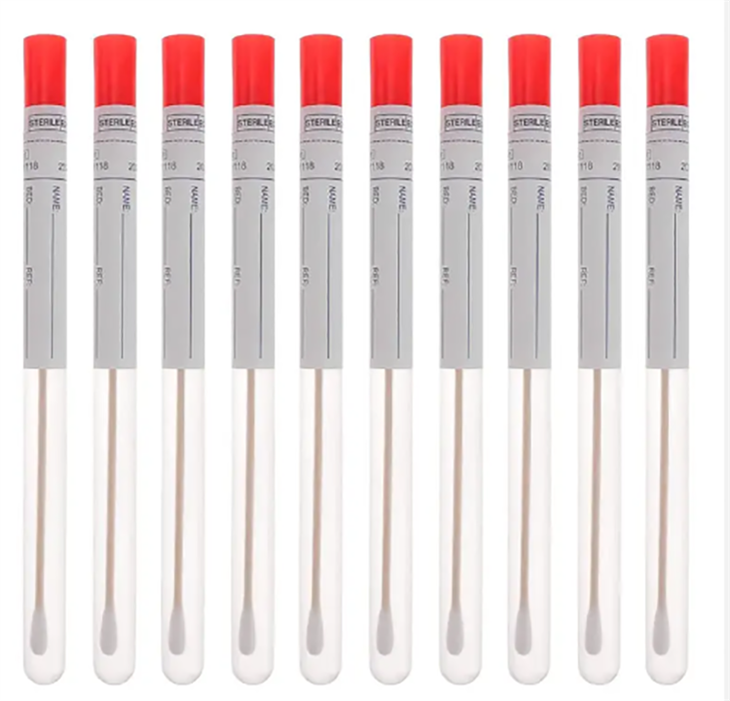 Medical Sterile 150mm Cotton Tips Female Swab with Plastic Or Wooden Stick